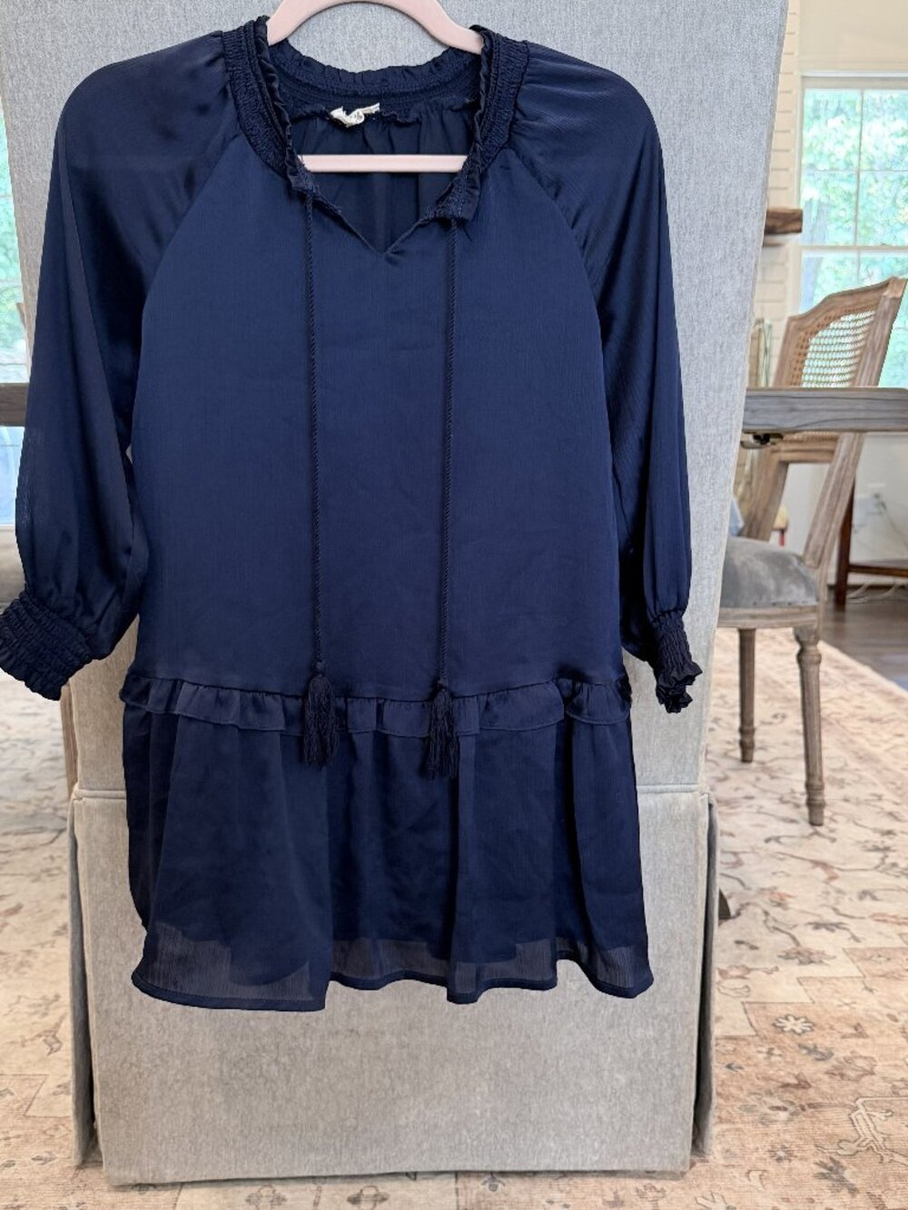 Hayden Girls Navy Tiered Dress Sz M